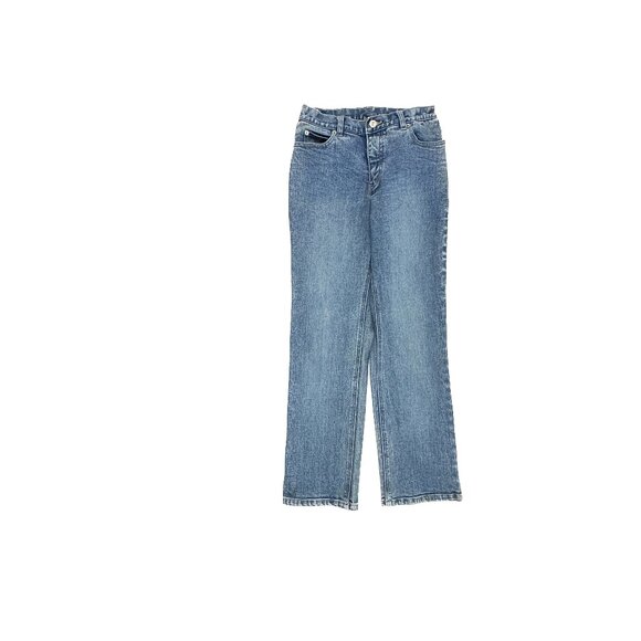 NY Jeans Straight Leg Women's size 4P Medium Blue Denim Jeans - Picture 1 of 4